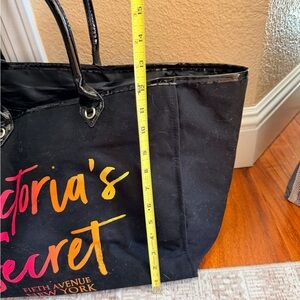 Victoria's Secret Black and Multicolor Tote with zipper pocket